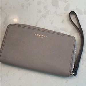 Coach gray wristlet